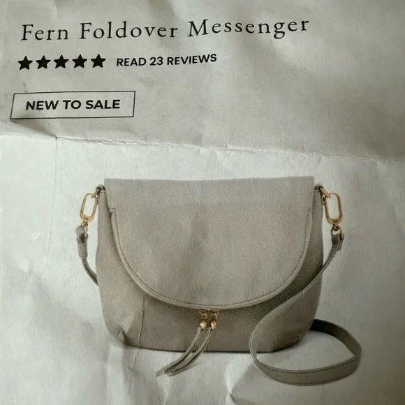 HOBO Fern Foldover Messenger bag in Pebbled Leather Taupe - Picture 13 of 13